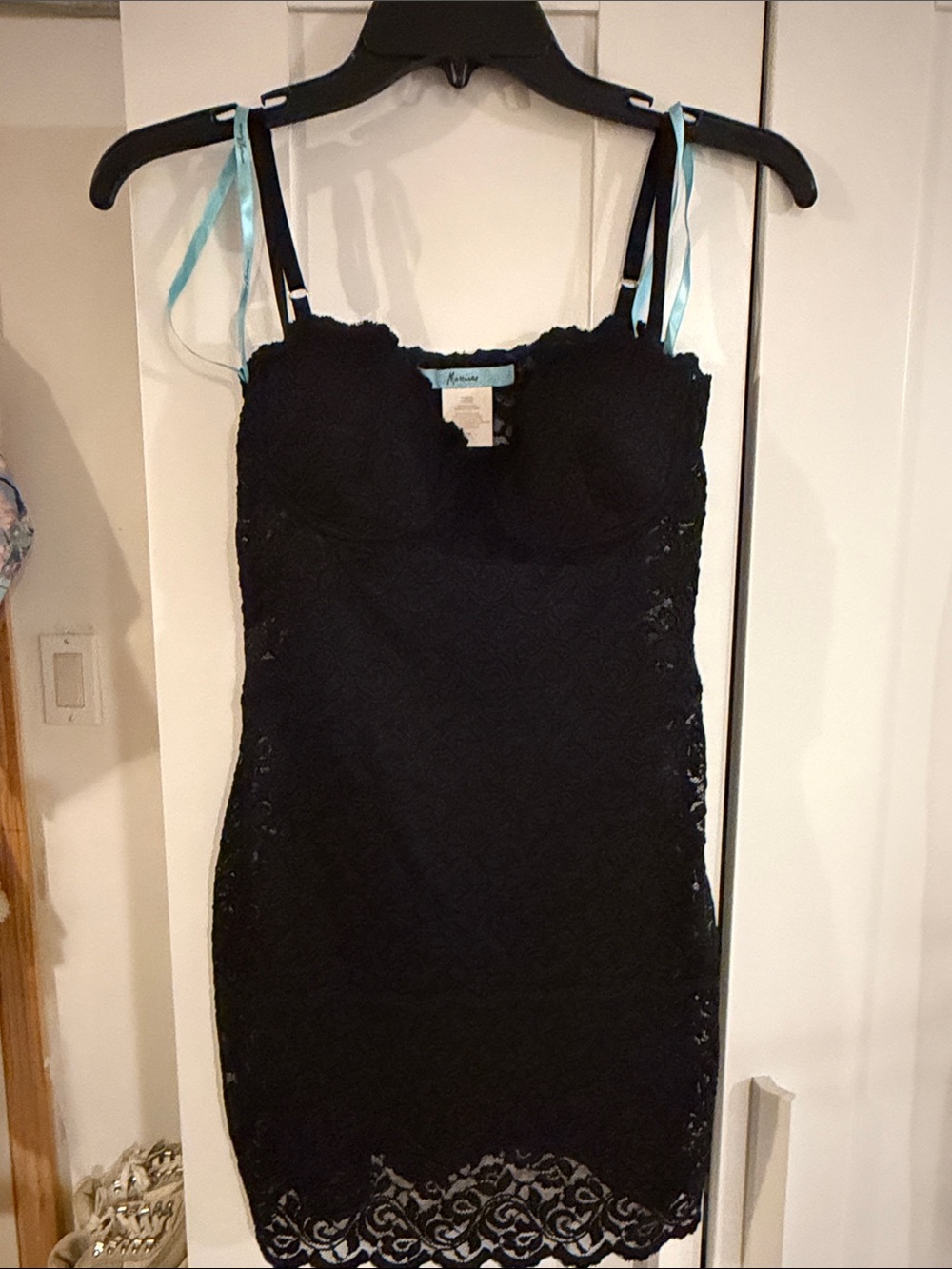 Marciano Black Lace Chemise with built in bra / cups